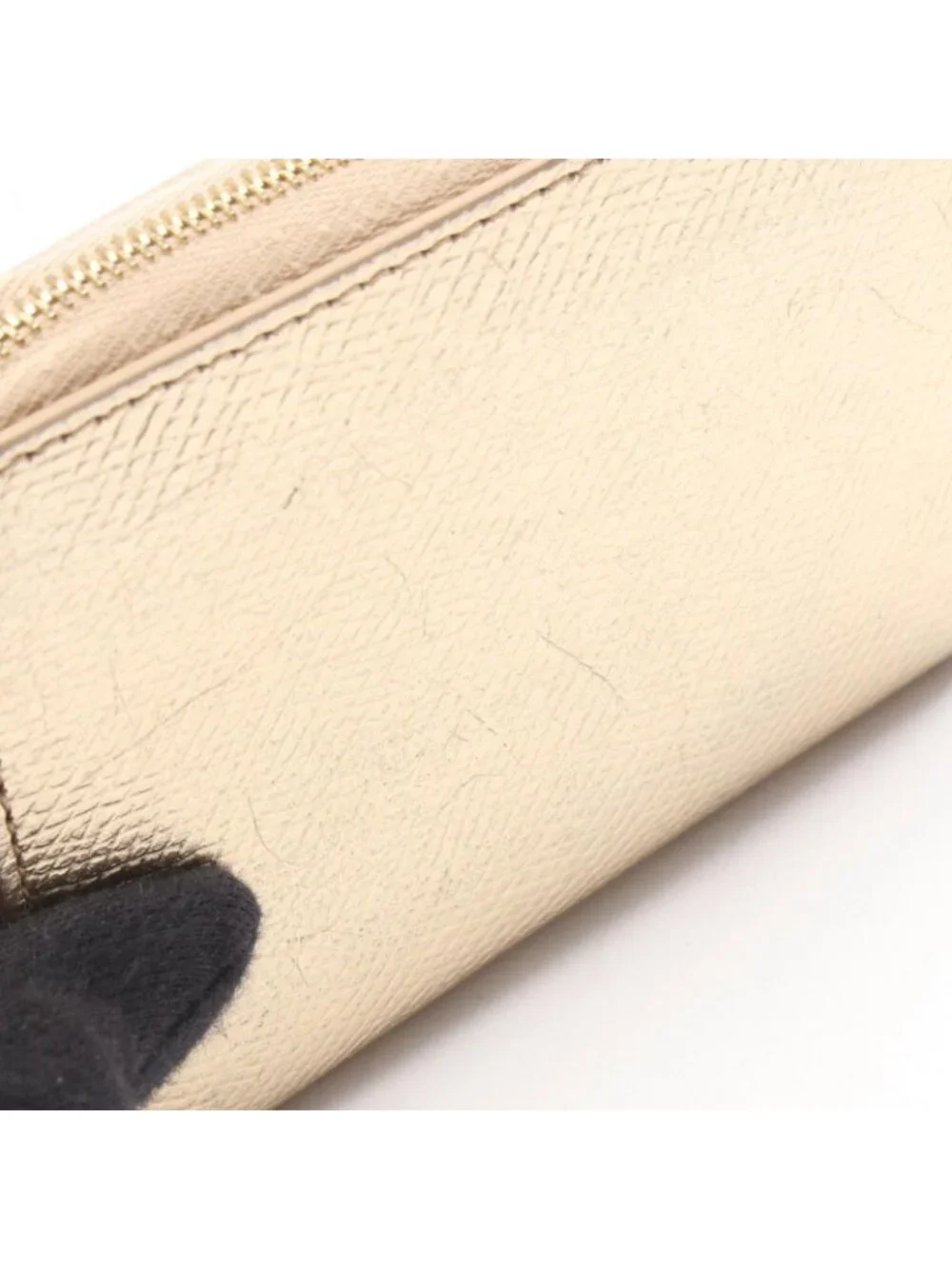 Celine Round Wallet Gold Leather Coin Purse